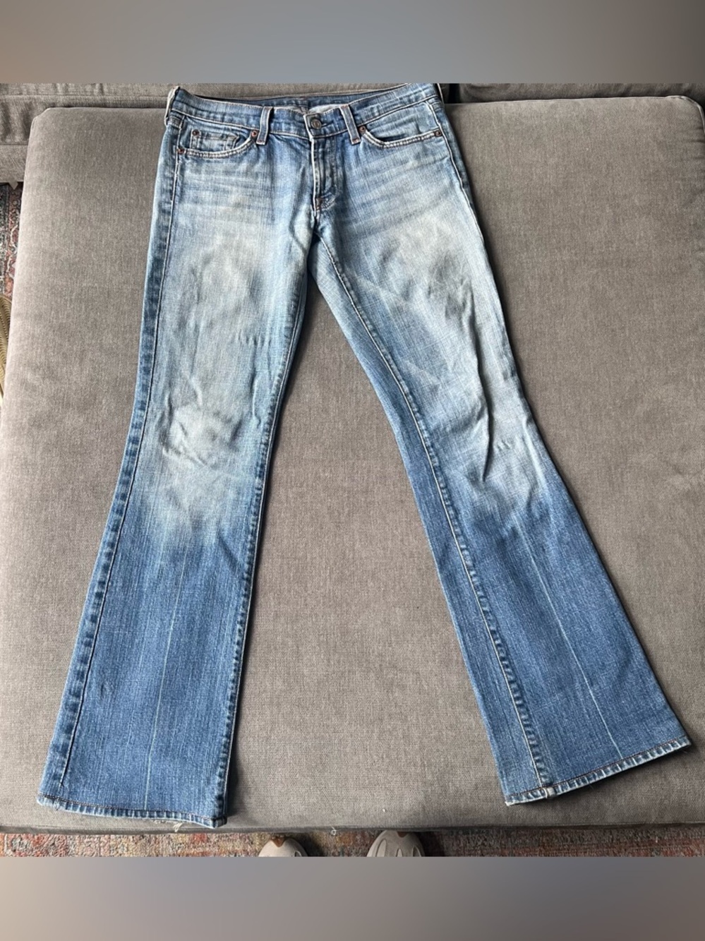 Y2K 7 For All Mankind Bootcut Jeans Low Rise 27 Made in USA